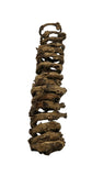 Palm Tail Spring - 3 Count by I Heart Bugs features dry, twisted Borassus flabellifer roots with knobby, segmented shapes and a brown hue—perfect as unique aquarium decor. Presented coiled and isolated on a white background.