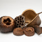 The Large Seed Pod Pack by I Heart Bugs features assorted dried seed pods and plant parts, artistically arranged on a white background—ideal for aquarium decor or naturalistic terrariums.